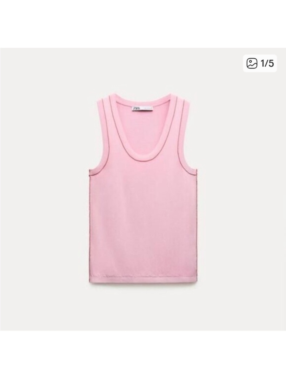 Zara Pink Ribbed Tank Top